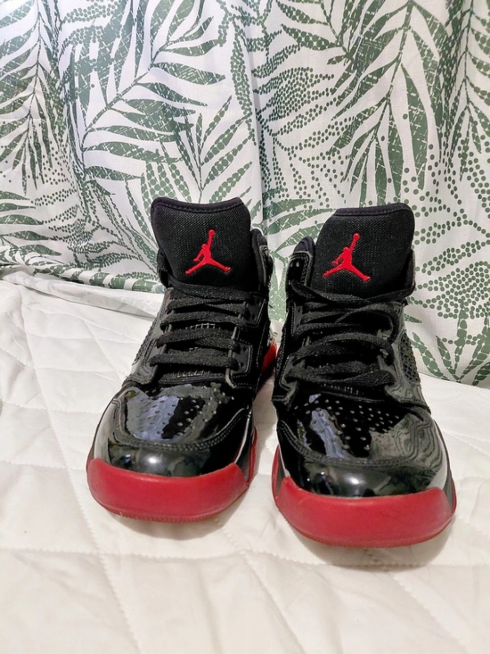 Jordan Air Jordan Mars 270 Patent Bred Black & Red Sneakers